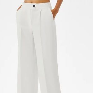 BERSHKA Wide leg white dress pants
